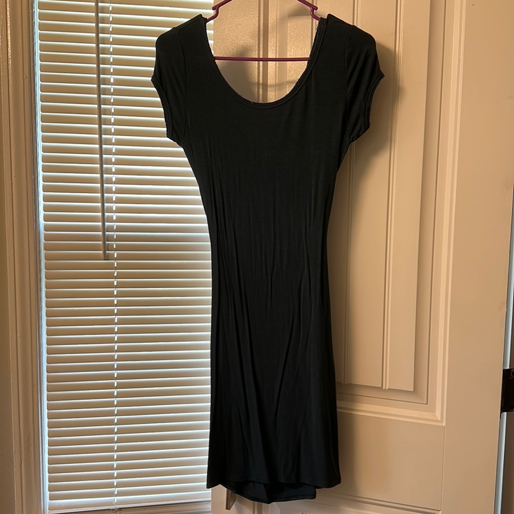 Blue T-shirt dress with crisscross back size S